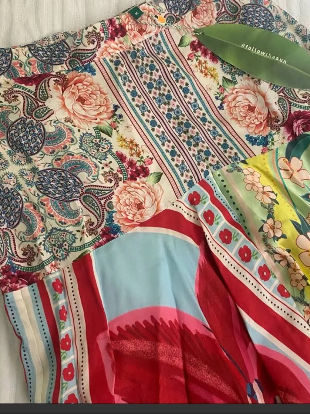 Farm Rio Azalea Mix Midi Skirt Asymetrical Floral Handkerchief Hem medium NWT - Picture 10 of 10